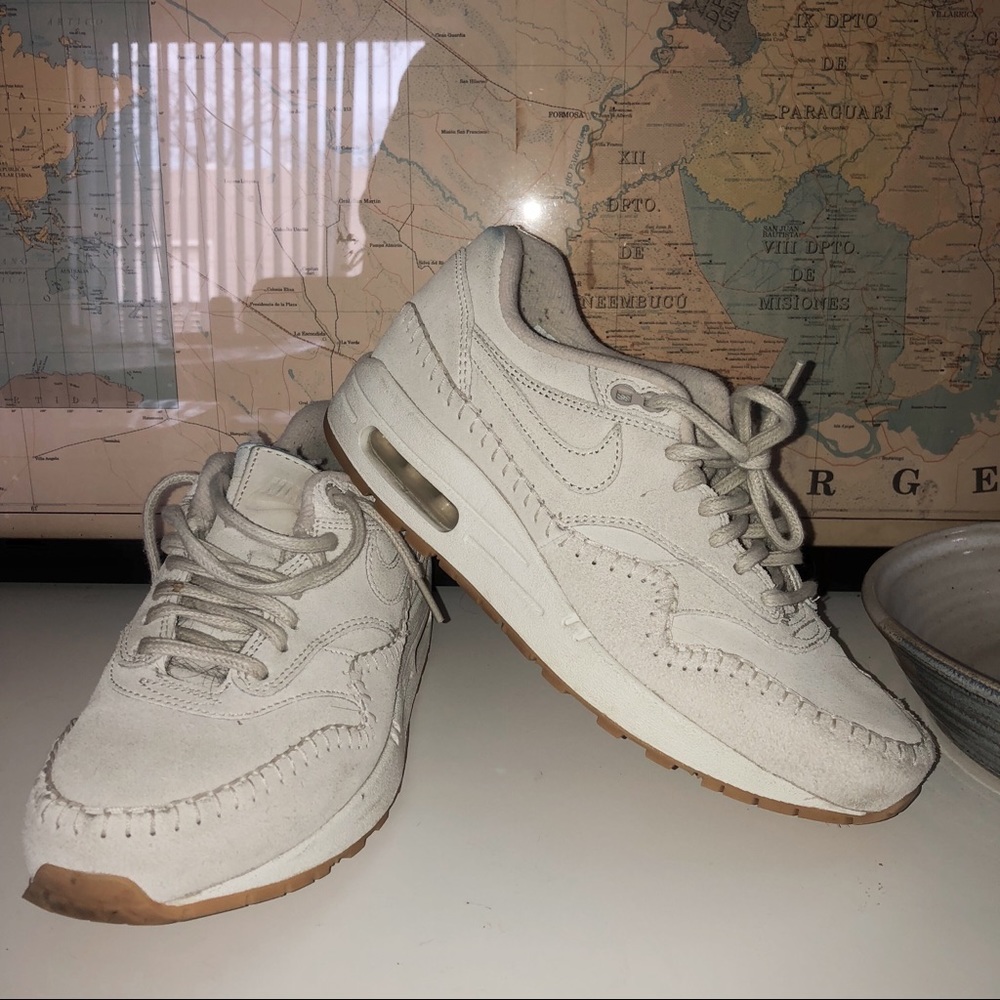 2016 Nike Air Max 1 Tan Suede Sneakers